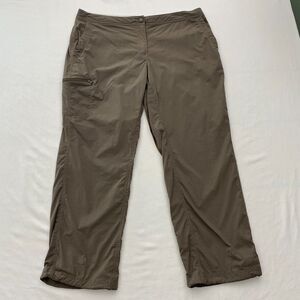 LL Bean Cargo Pants Lightweight Adjustable Waist Brown Gray Gorpcore Womens 16P